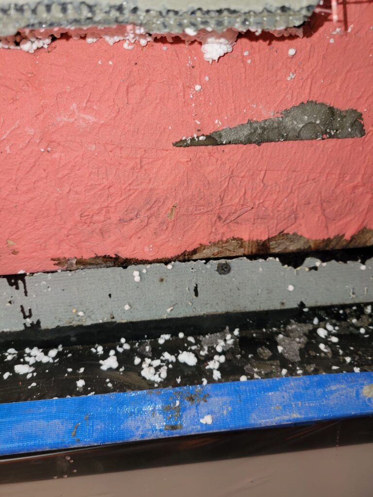 Moisture-related deterioration discovered during an EIFS inspection in Edmonton